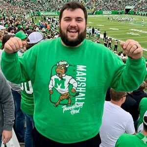 Marshall University Thundering Herd Sweatshirt Green Marco Mascot Mens 3XL Image